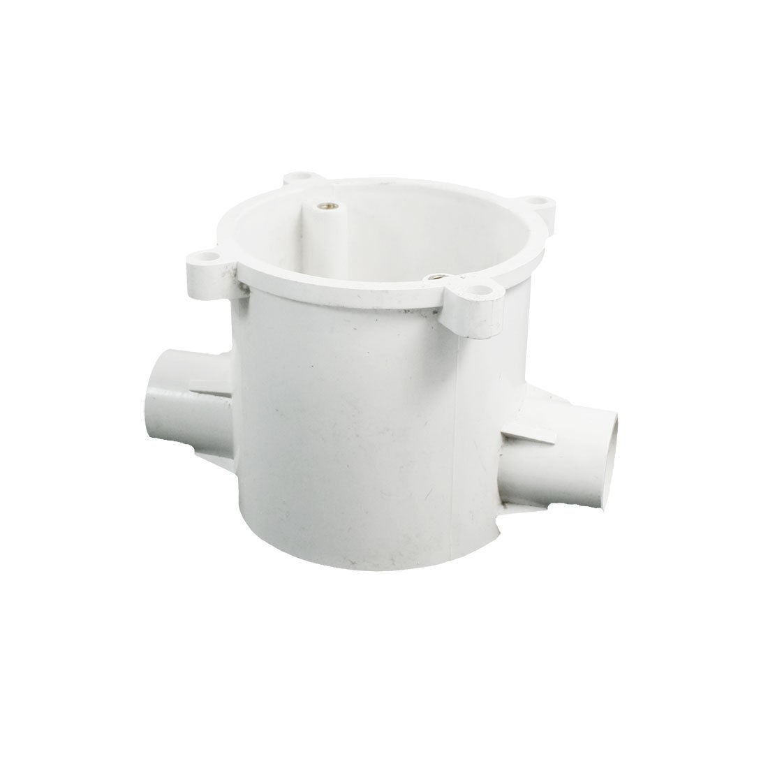 White PVC Flush Type Wall Mounted 2 Way Round Junction Box Case
