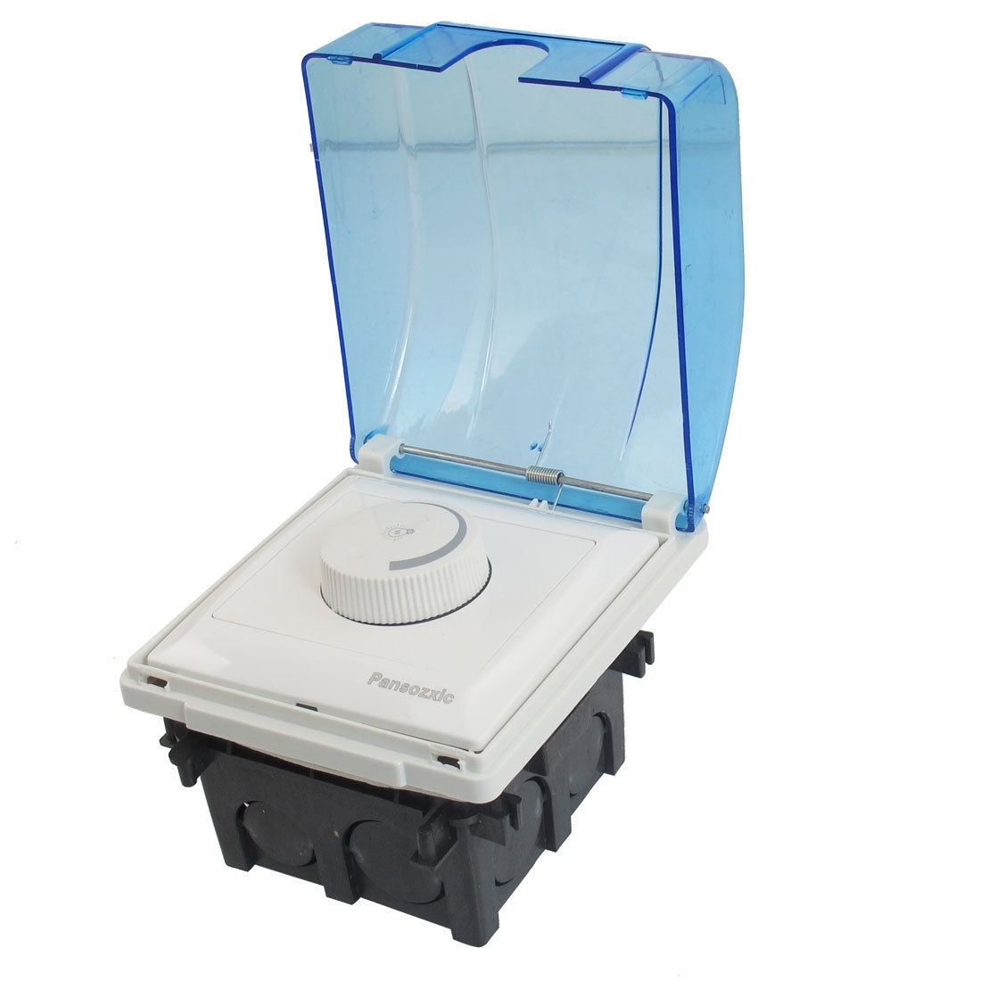 Blue Clear Cover Flush Mount Base Wall Panel Dimming Switch AC 150 250V