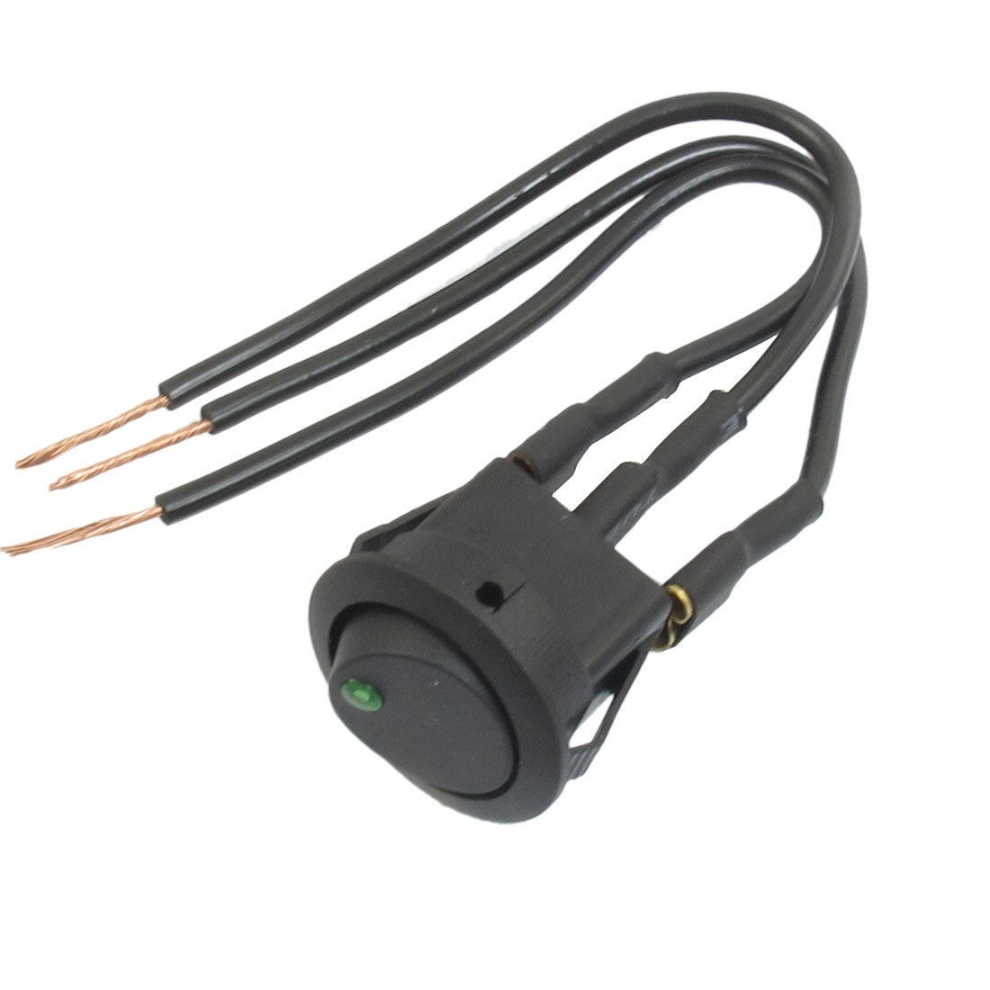 19x12mm DC 20A 12V 3 Wired Green Neon Lamp SPST on Off Boat Rocker Switch