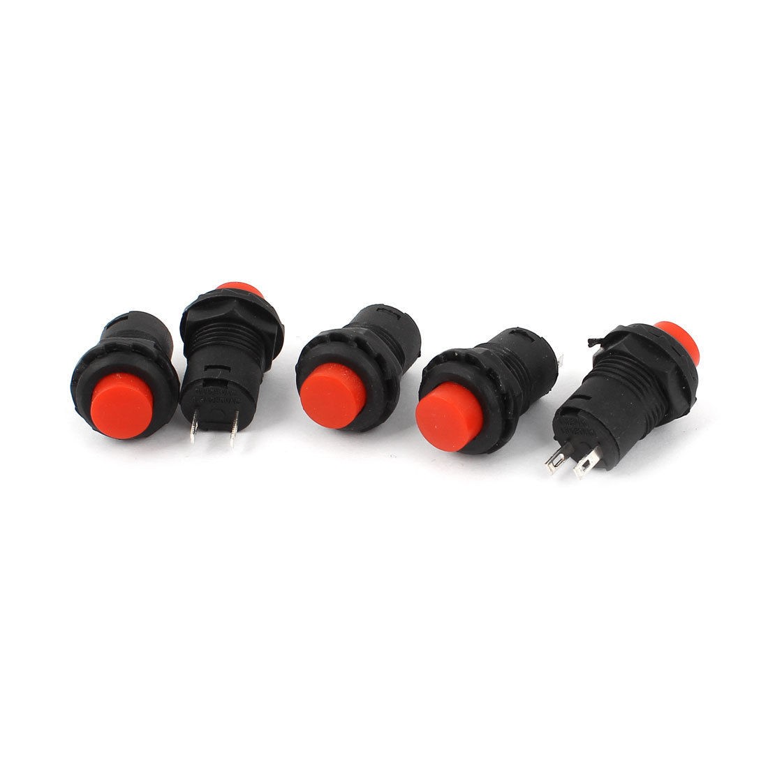 5 Pcs 12mm No on Off Momentary Round Red Push Button Switch AC 125V 3A 250V 1 5A