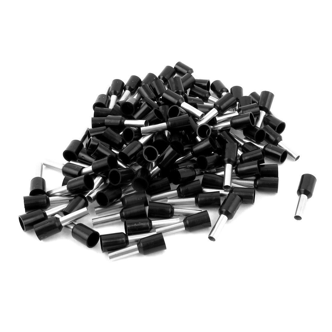100pcs AWG14 Wire Copper Crimp Connector Insulated Ferrule Cord Terminal Black