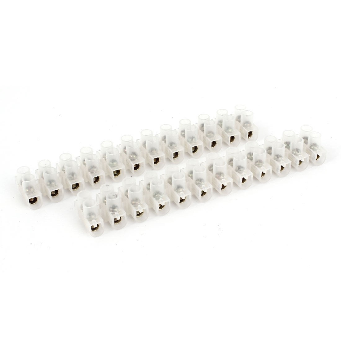 400V 20A Pluggable Clear Plastic 12 Position Dual Row Screw Terminal Block 2 Pcs