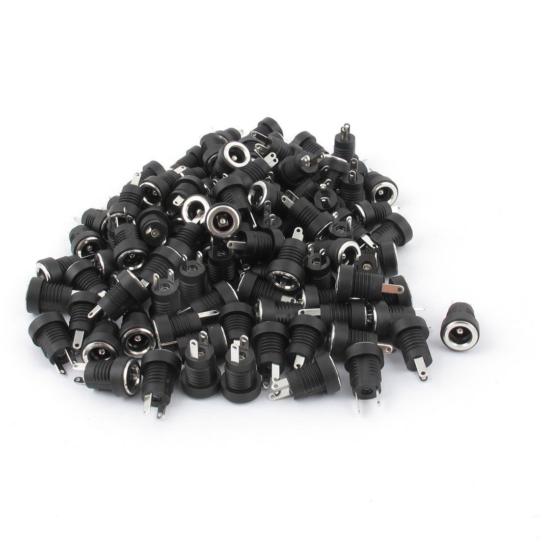 100 Pcs Panel Mounting 2 Pin DC Power Jack Socket Connector DC098