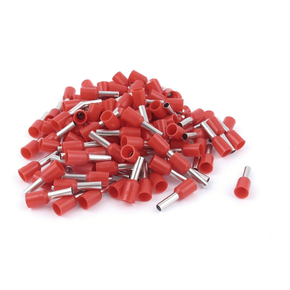100pcs AWG14 Wire Copper Crimp Connector Insulated Ferrule Pin Cord Terminal Red
