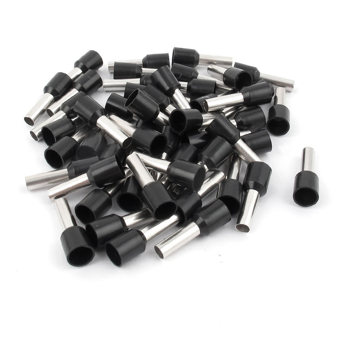50 Pcs Wire Crimp Connector Terminal Insulated Ferrule Black E6012 10AWG 6MM2