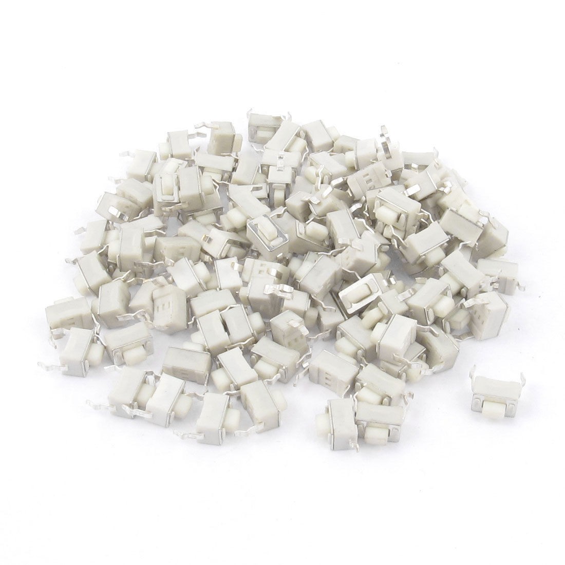 100 Pcs 2 Pin Momentary Push Button Tactile Tact Switches 3x6x5mm Gray