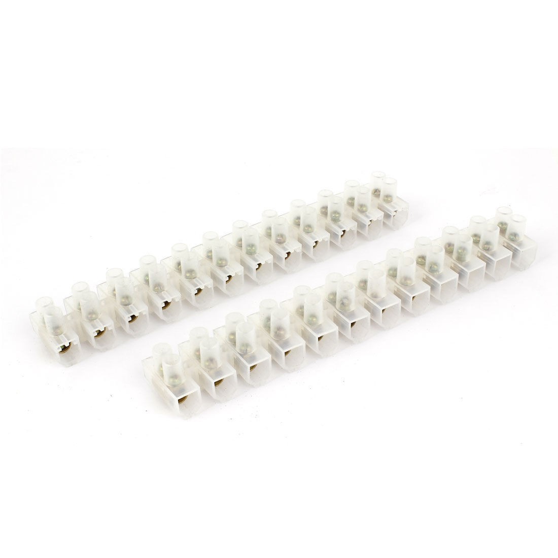 400V 60A Pluggable Clear Plastic 12 Position Dual Row Screw Terminal Block 2 Pcs