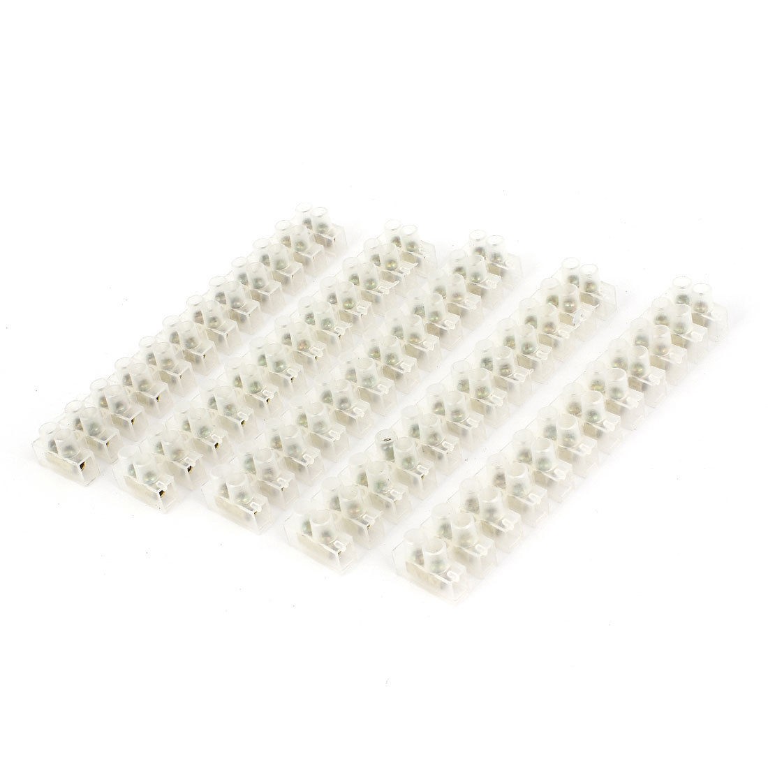 400V 10A Pluggable Clear Plastic 12 Position Dual Row Screw Terminal Block 5 Pcs