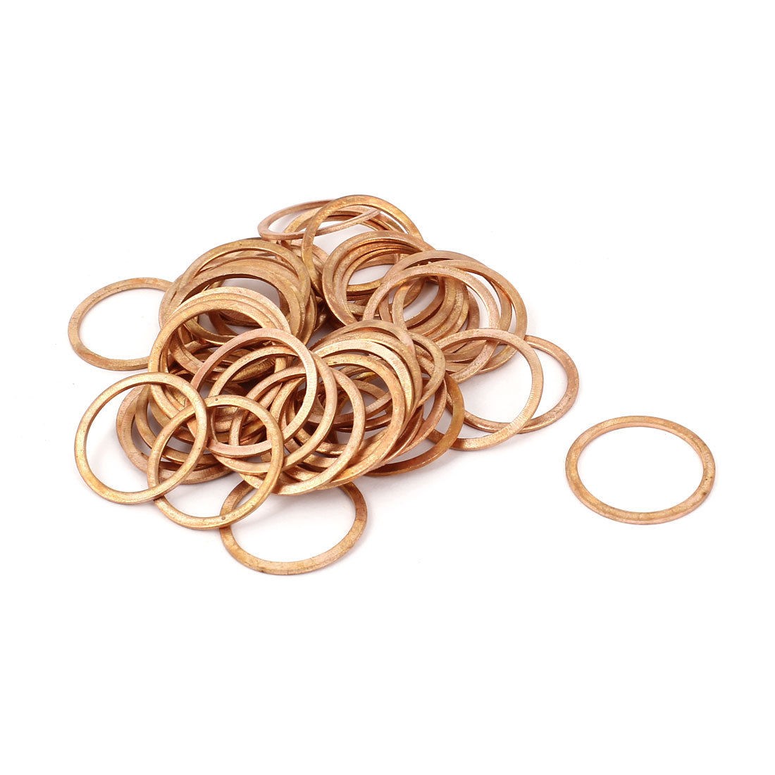 17mm x 21mm x 1mm Metric Ring Shape Copper Flat Washer 50 Pcs