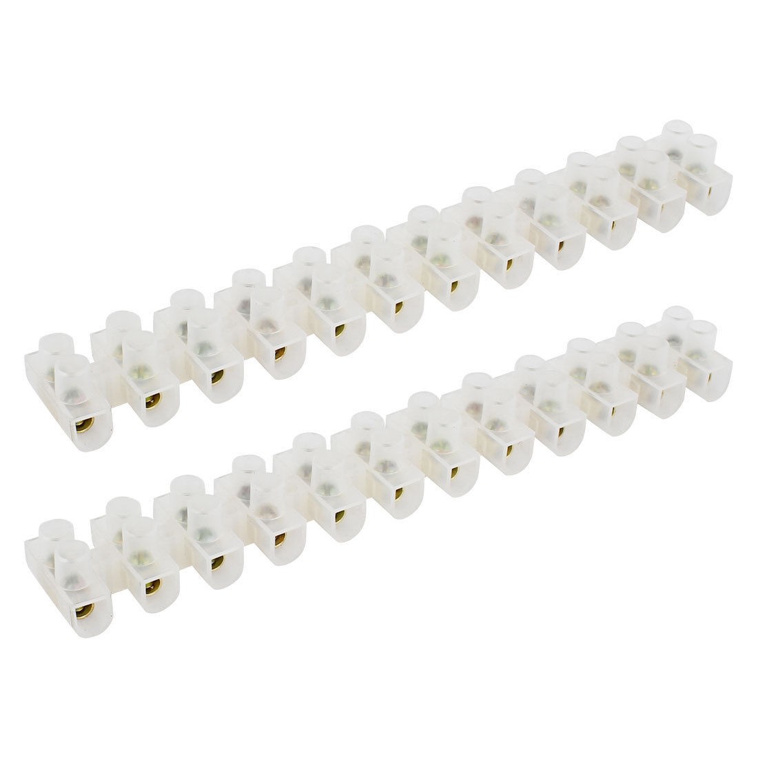 400V 30A Pluggable Clear Plastic 12 Position Dual Row Screw Terminal Block 2 Pcs