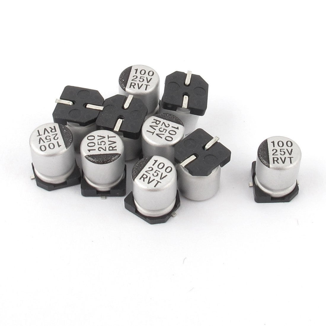 10pcs 100uF 25V SMD Aluminum Electrolytic Capacitors 6mm x 8mm