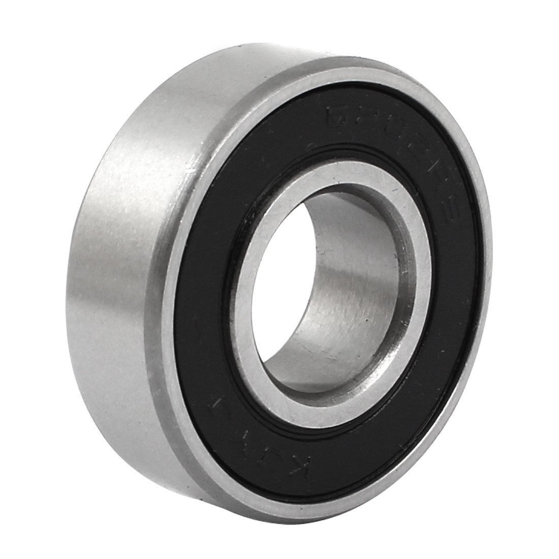 6202 2RS 15mm Inner Dia Deep Groove Radial Ball Bearing Silver Tone Black