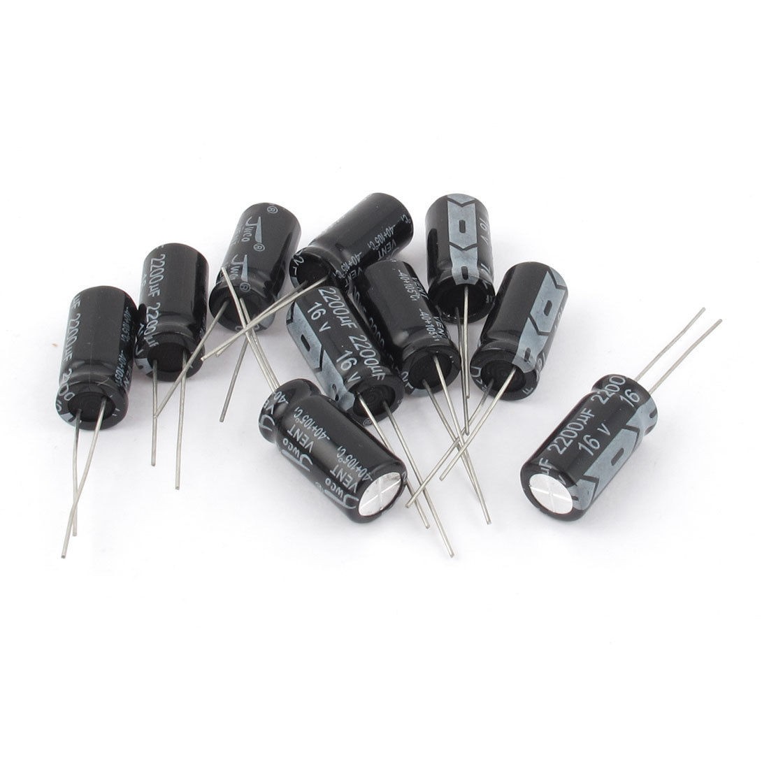 10 Pcs 16V 2200uF 105C Radial Lead Electrolytic Capacitor 10mm x 20mm