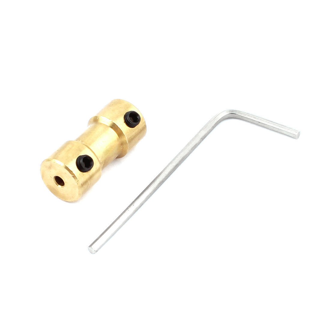 RC Airplane 2mm to 4mm Brass Motor Shaft Coupler Connector w Screw Wrench