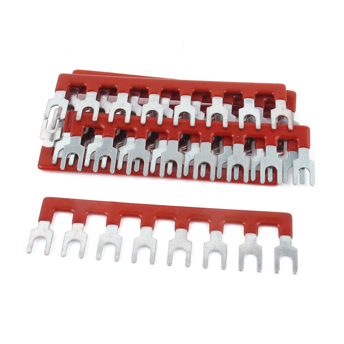 8 Pcs 8P Wire Connector Fork Terminal Block Barrier Strip Red TB2508 400V 10A