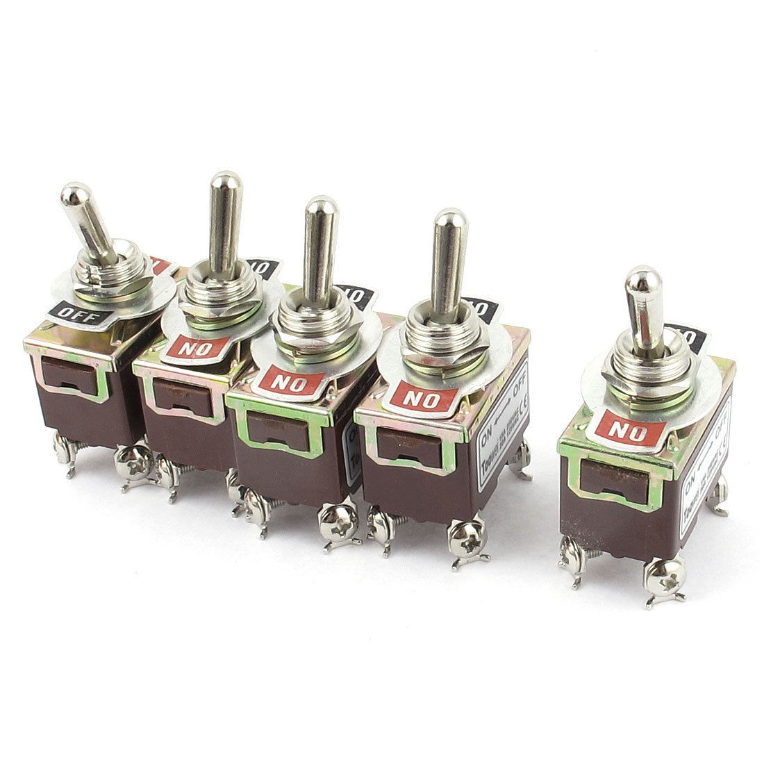 AC125V 20A AC250V 15A DPST on Off 2 Positions 4 Pin Latching Toggle Switch 5pcs