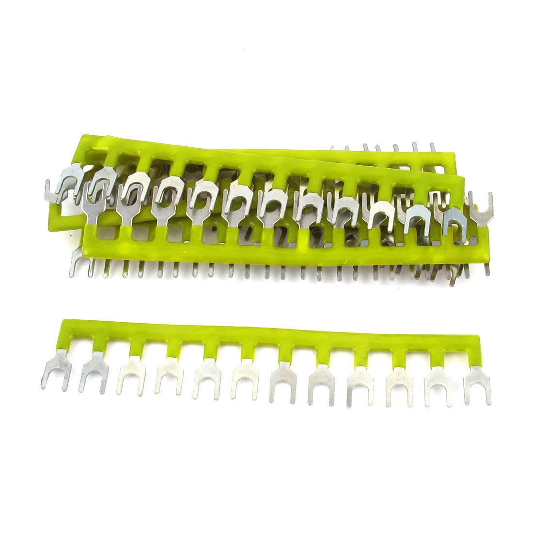 8 Pcs 12 Positions Wire Connector Fork Terminal Strip Yellow TB2512 400V 10A