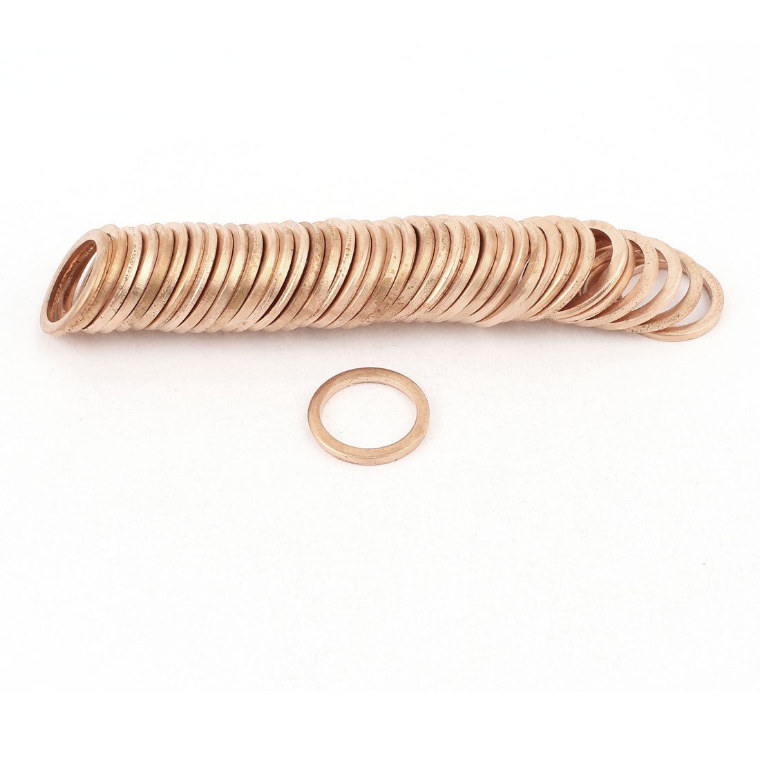 50 Pcs 14mmx18mmx2mm Flat Copper Washer Ring Seal Gasket Replacement