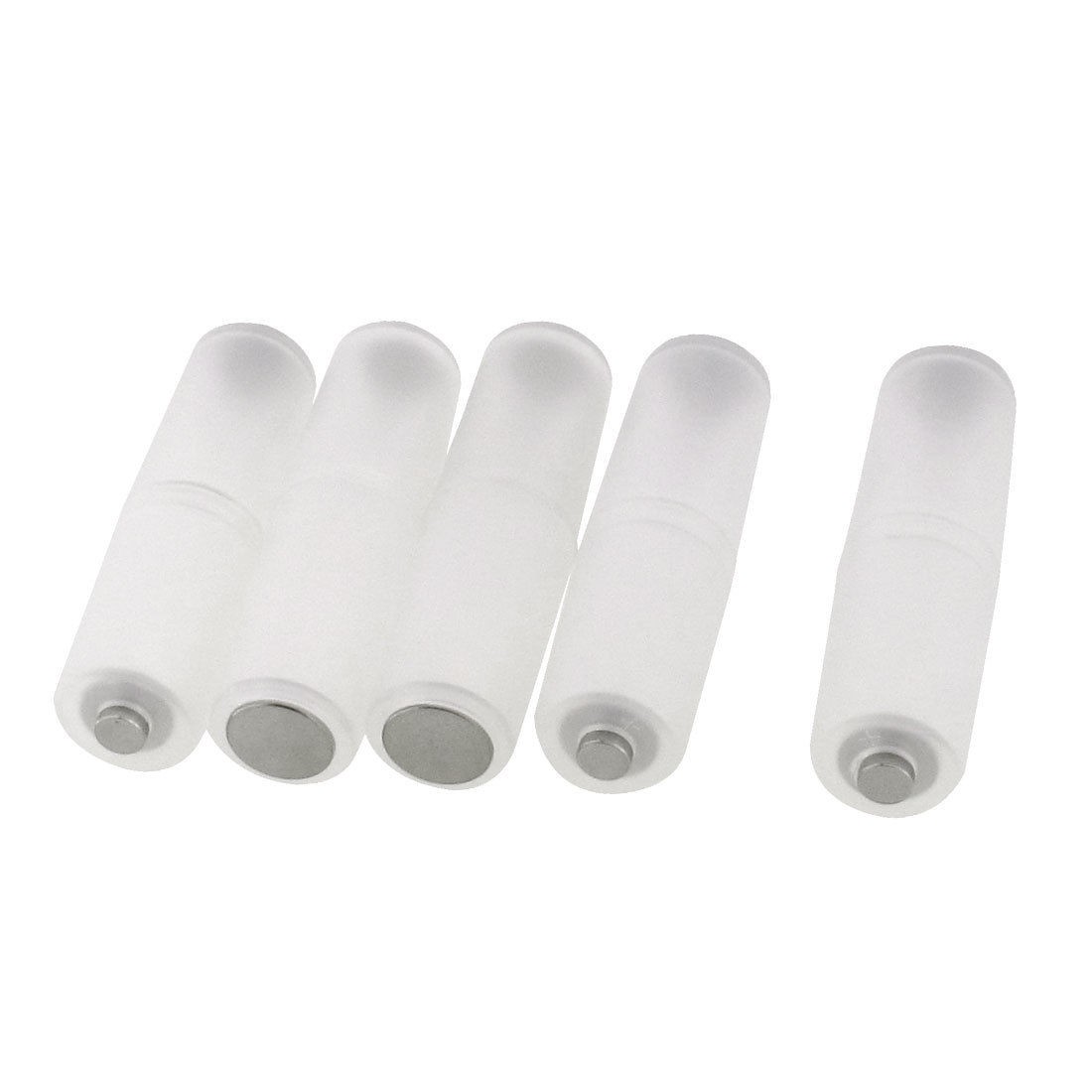 5 Pcs White Plastic AAA to AA Battery Cylinder Holder Case Box