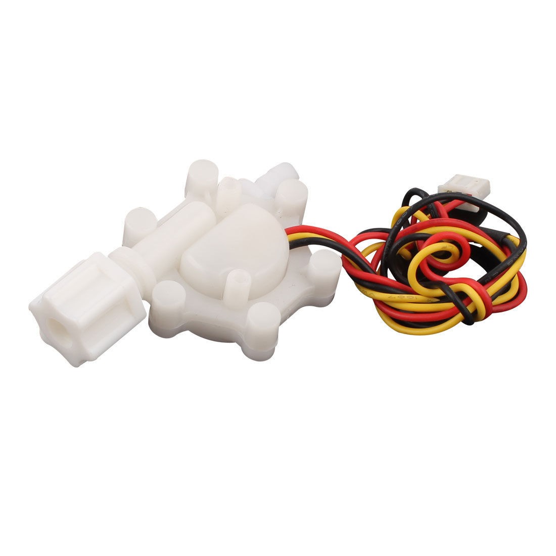 White Plastic 1 8 BSP Hall Effect Water Flow Sensor for Coffee Machine