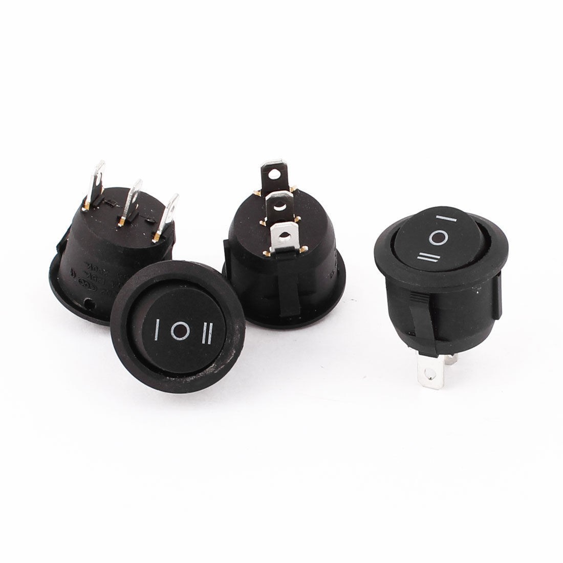 Black SPDT on Off on 3 Position 3pin Round Toggle Rocker Switch 4pcs