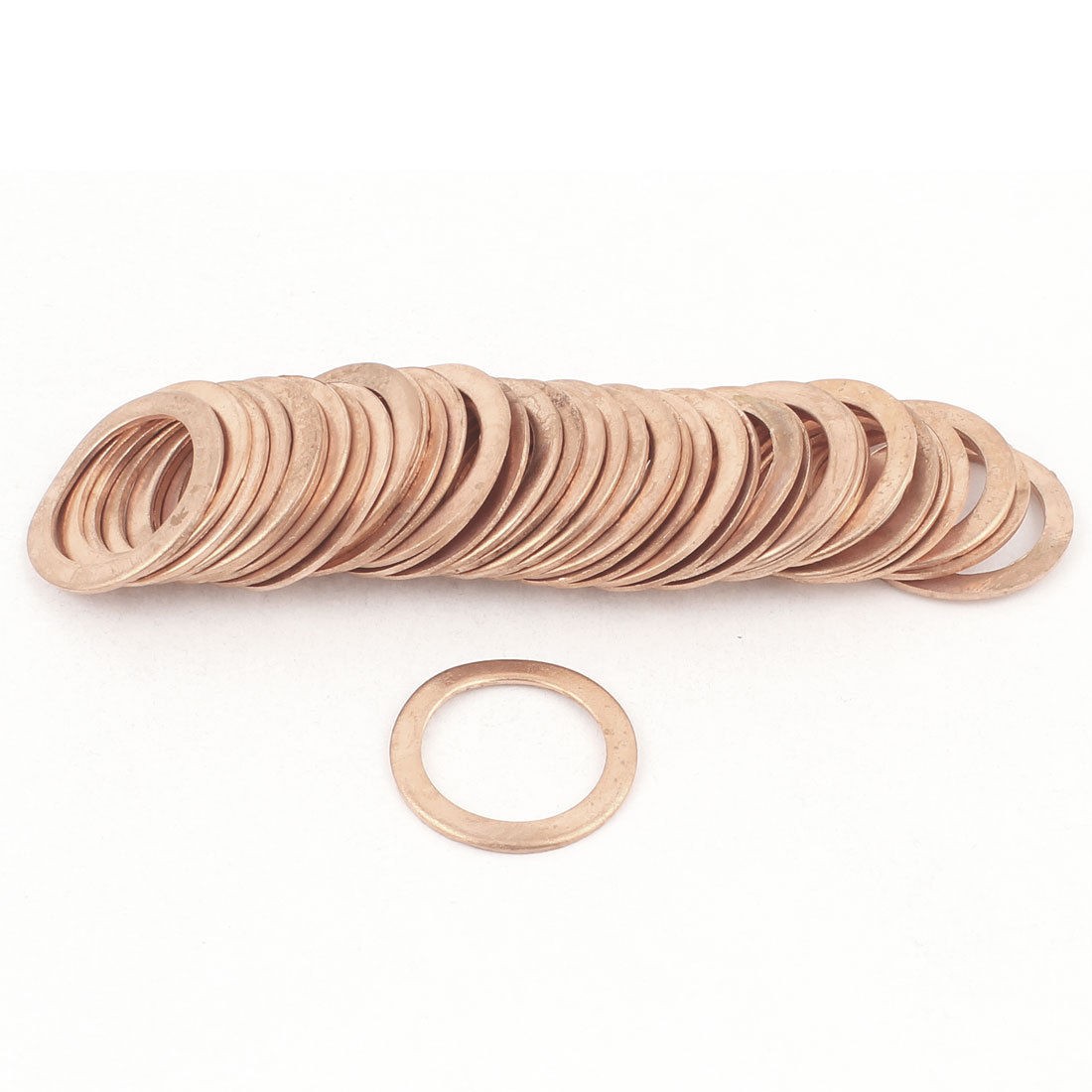 50pcs 22mm OD 16mm ID 1mm Thick Copper Washer Flat Ring Oil Brake Line Seal