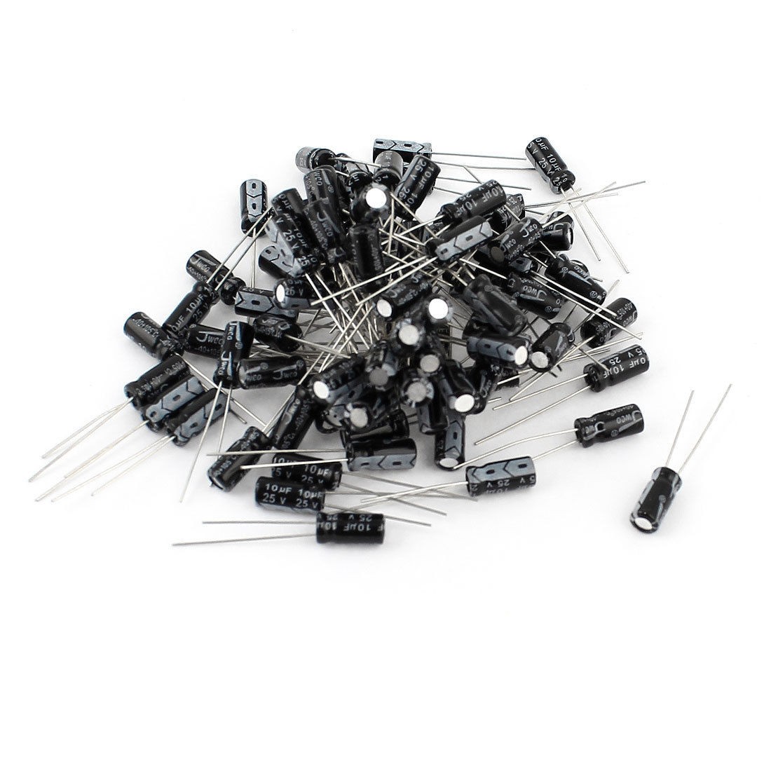 90pcs 25V 10uF 105C Aluminum Electrolytic Capacitor for Motherboard 5mmx11mm