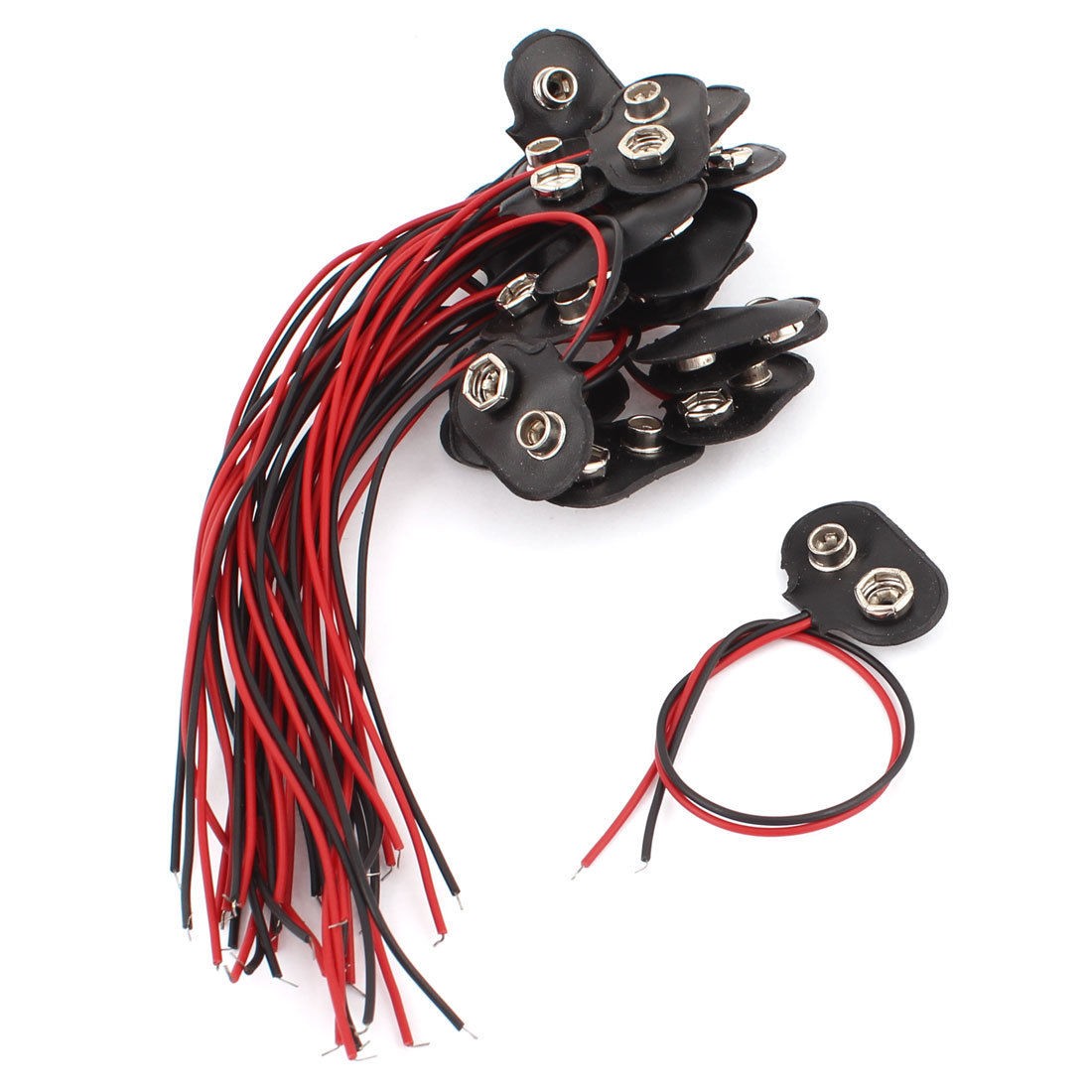 20pcs Faux Leather Shell 9V Batteries Clip Connectors Battery Holder Buckle