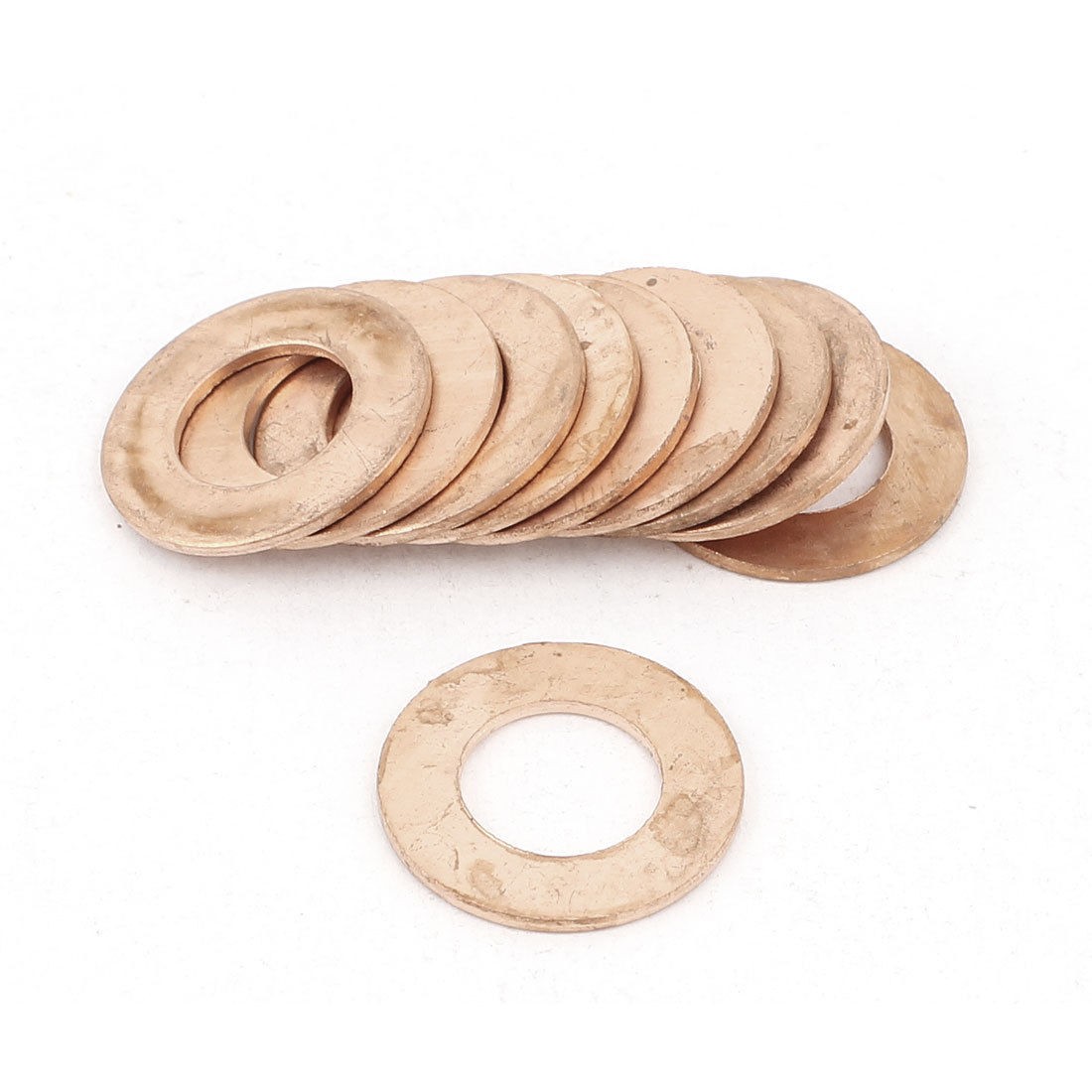 10PCS 17mm OD 9mm ID 1mm Thick Copper Washer Flat Ring Oil Brake Line Seal