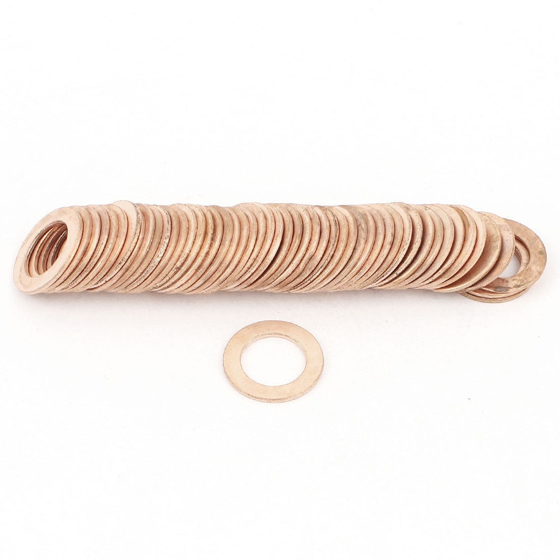 50pcs 16mm OD 10mm ID 1mm Thick Copper Washer Flat Ring Oil Brake Line Seal