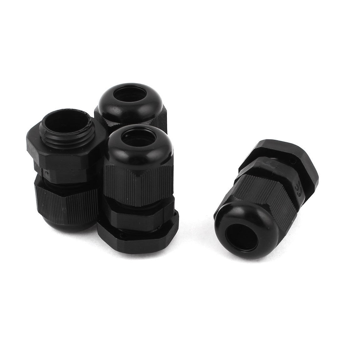 4pcs PG9 4 8mm Range Waterproof Black Plastic Wire Connect Cable Glands