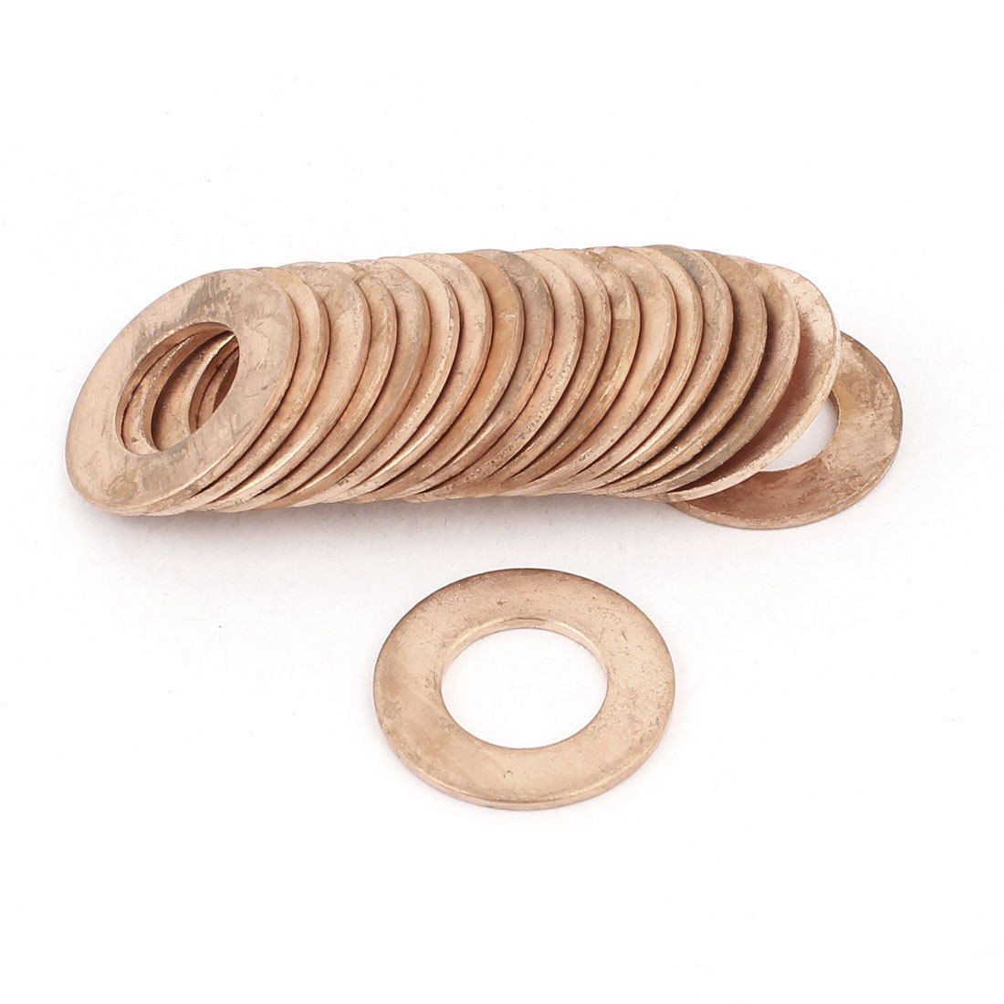 20pcs 17mm OD 9mm ID 1mm Thick Copper Washer Flat Ring Oil Brake Line Seal