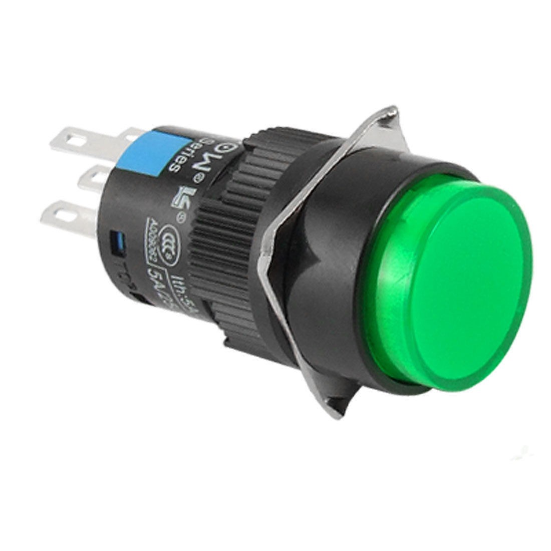 LAS1-A Illuminated 5 Pins Green LED Push Button Switch