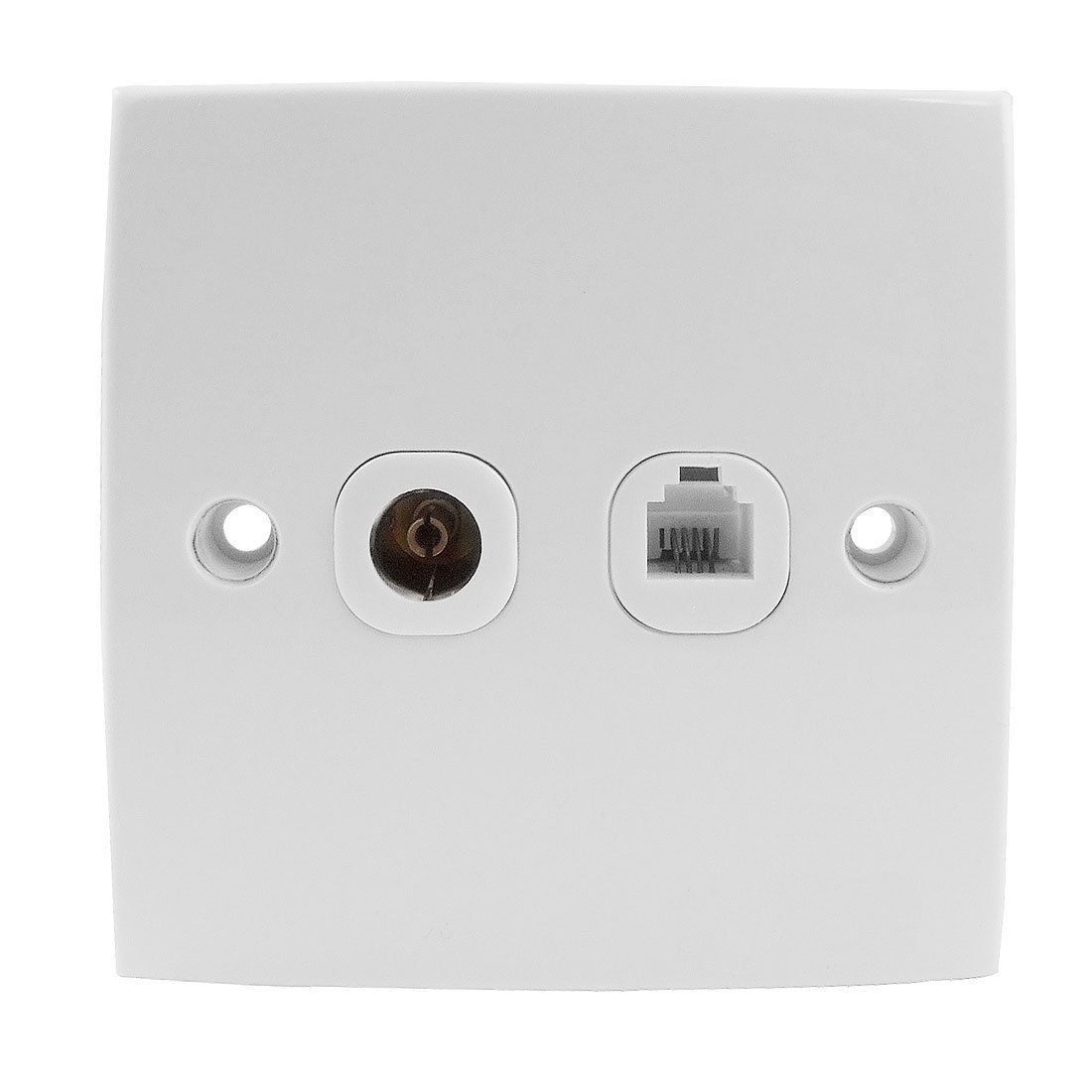 White Square Plastic Rj11 Telephone TV Socket Wall Plate