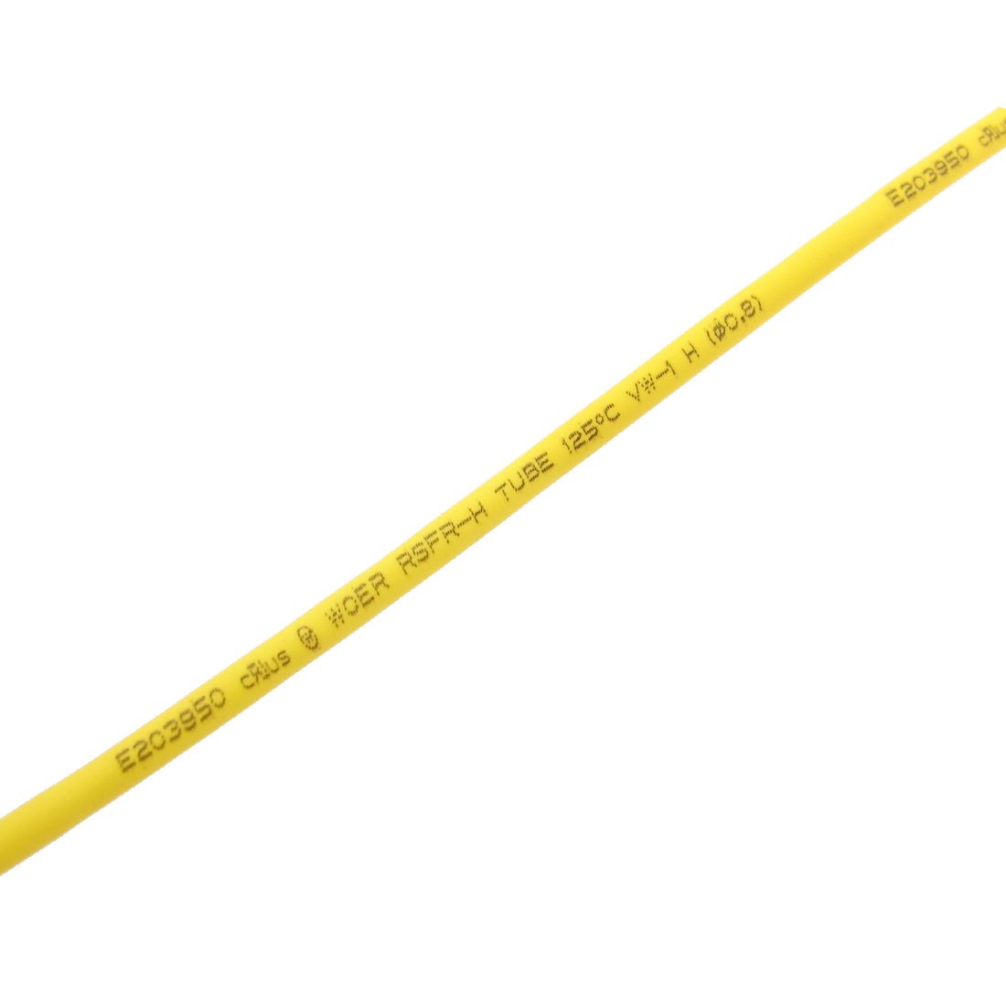 6M 19.7 Ft Long 0.8mm Dia. Yellow Polyolefin Heat Shrinkable Tube