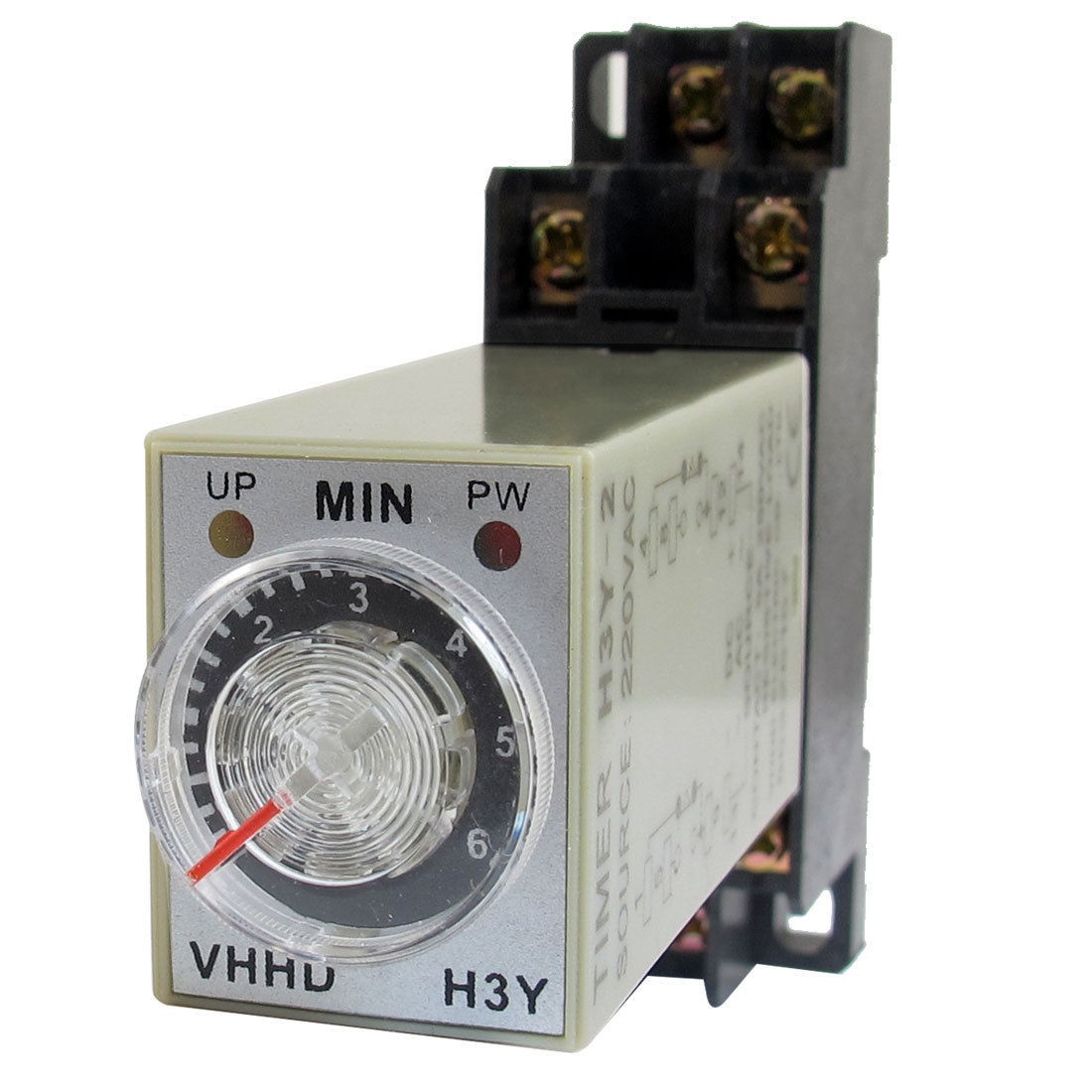 AC 220V 0-6 Minute 6m Timer Power On Delay Time Relay 8 Pin H3Y-2 w Socket