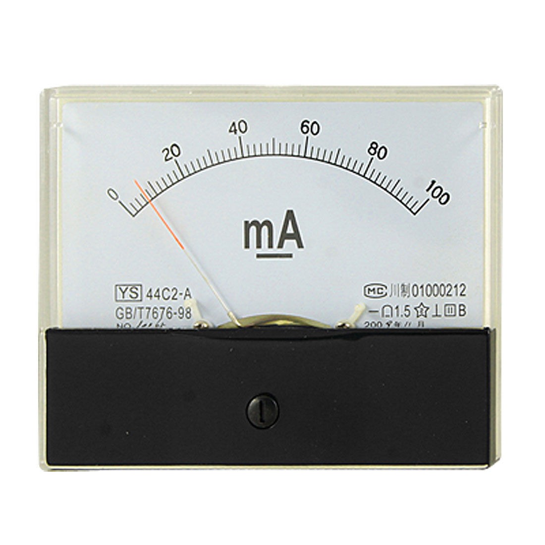0-100mA DC Current Rectangle Panel Meter Analog Ammeter