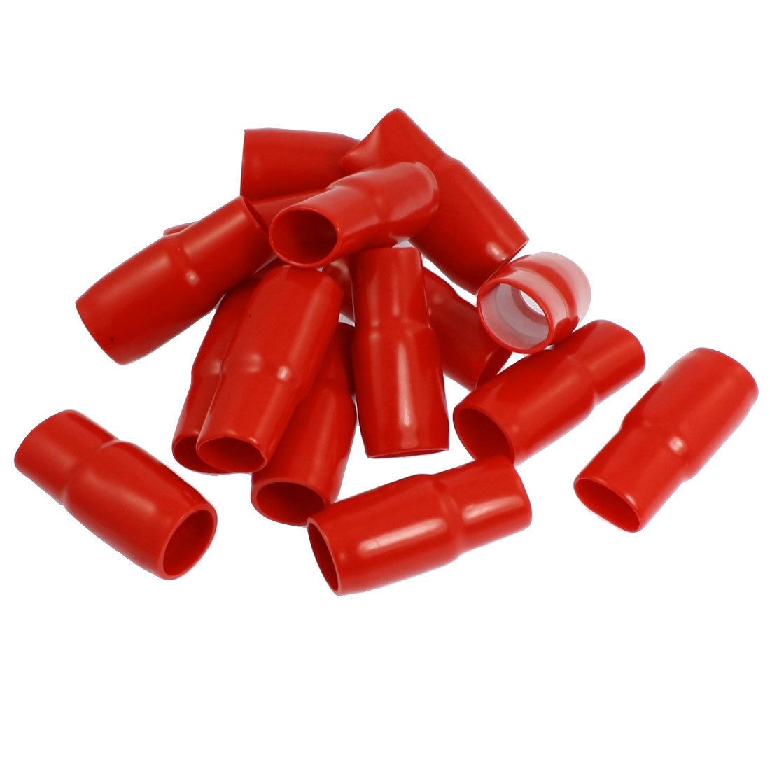 17mm Battery Clips Terminals Boots PVC Insulated Covers Red 15 Pcs
