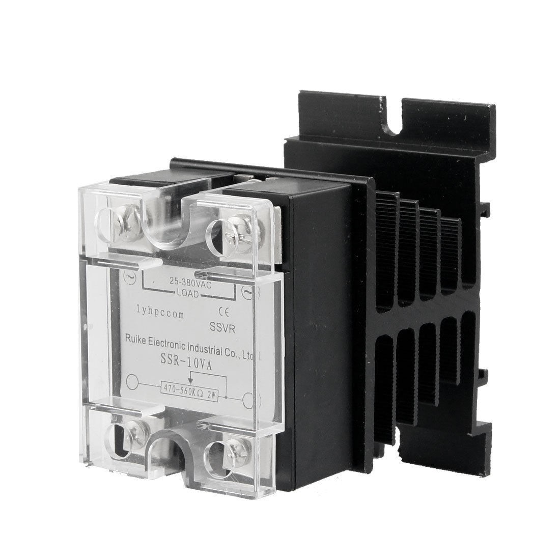 Solid State Relay Voltage Resistance Regulator 10A 25-380V AC w Heat Sink Mrzzx