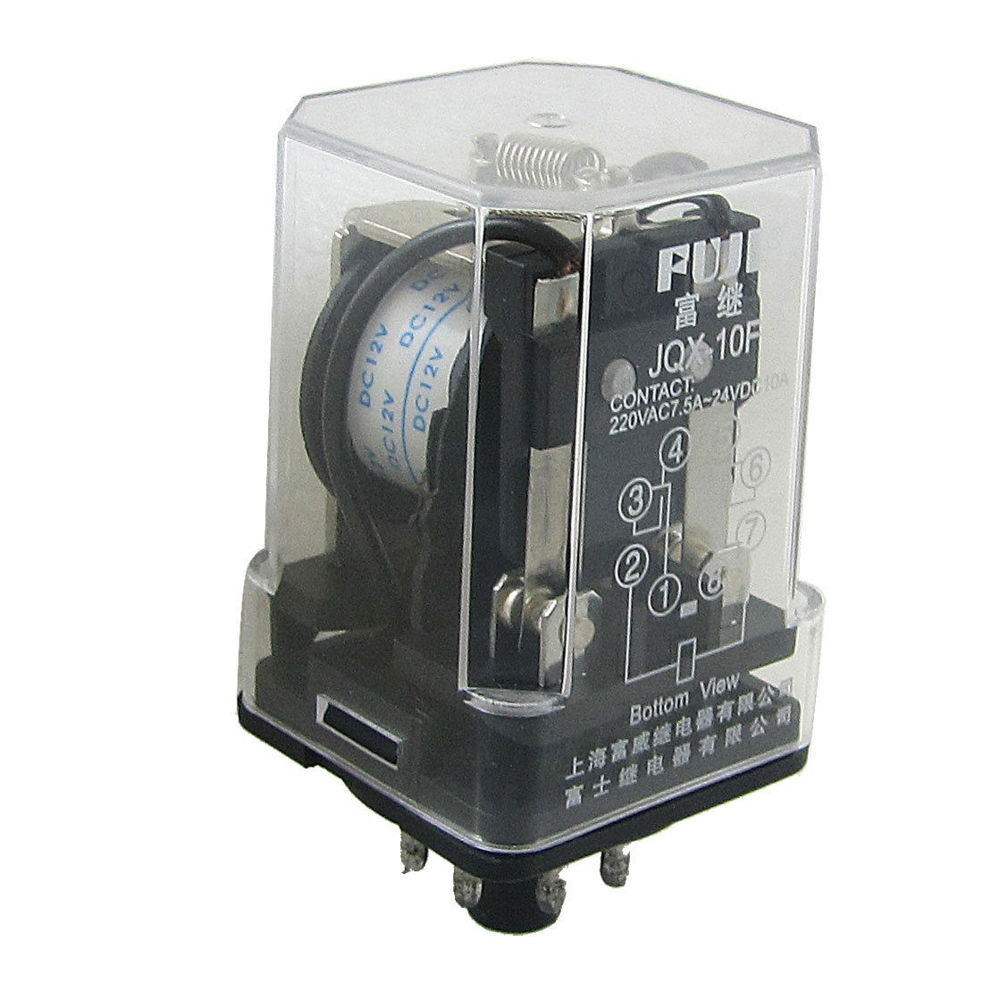 Plastic Housing DC 12V Coil Voltage 8 Pin DPDT General Relay