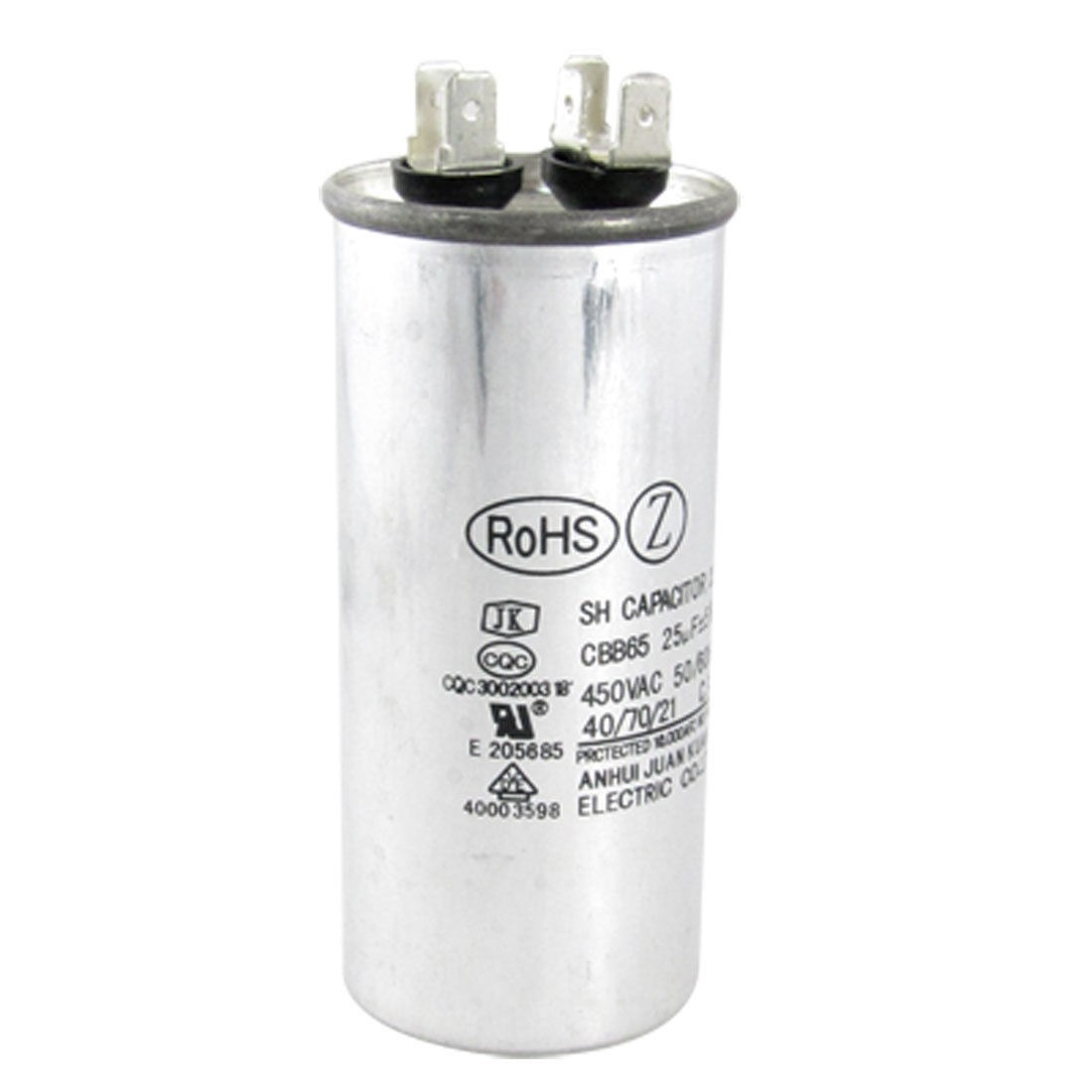 CBB65 Model 25uF 450VAC Polypropylene Film Motor Capacitor