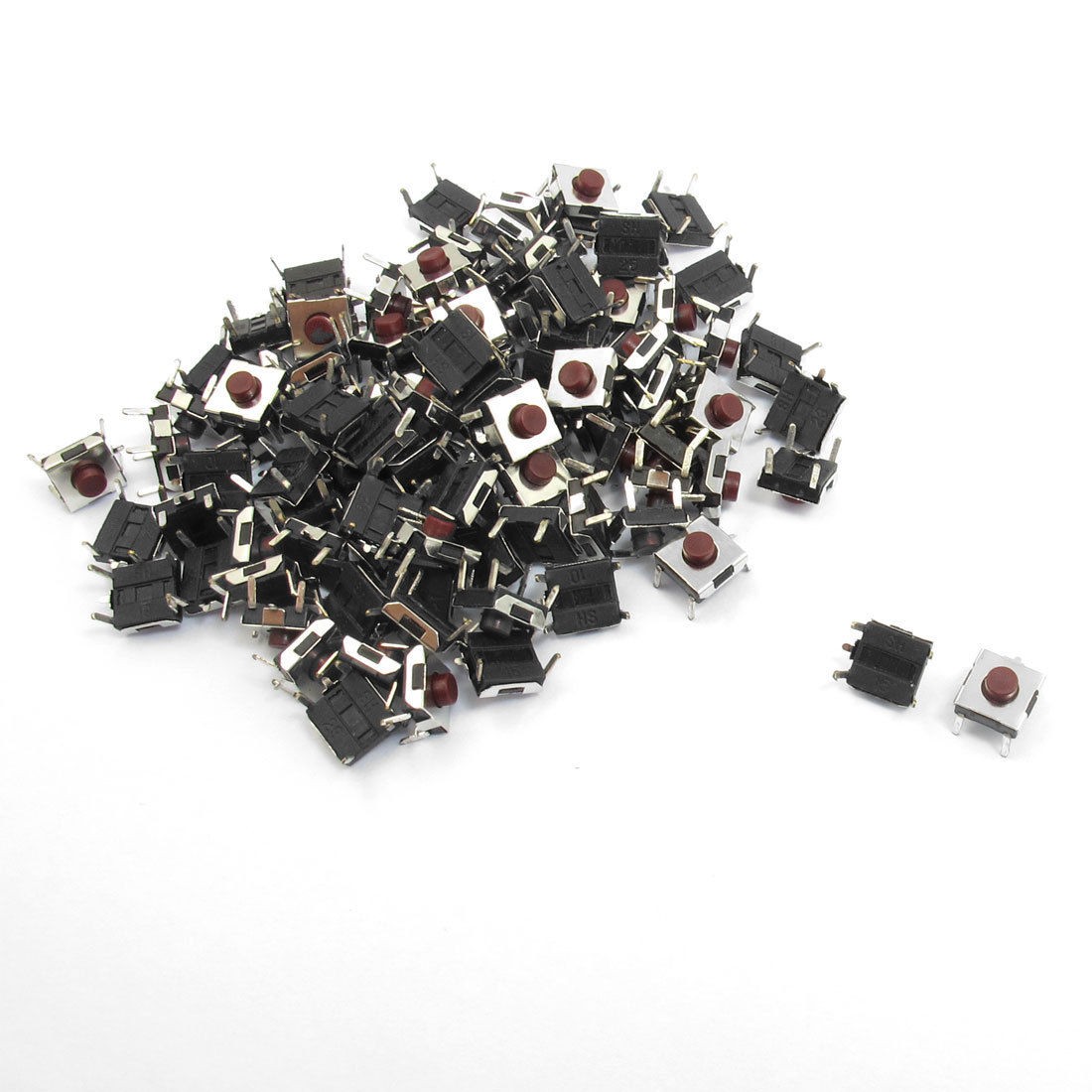 6x6x3.4mm 100 Pcs Momentary Red Push Button Tactile Tact Switches