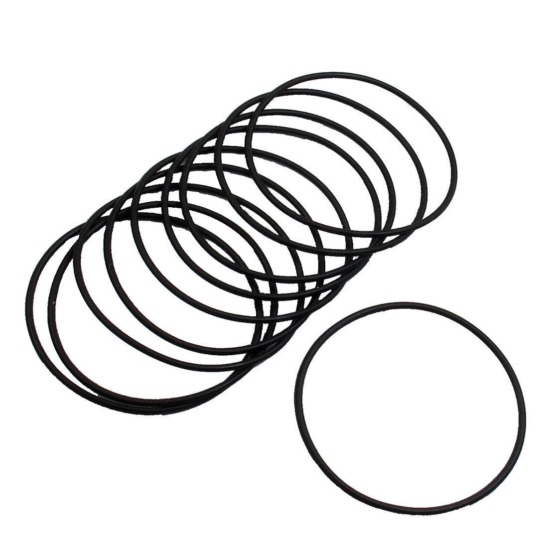 10 Pcs 60mm Outside Dia 2mm Thick Filter Rubber O Ring Seal Black