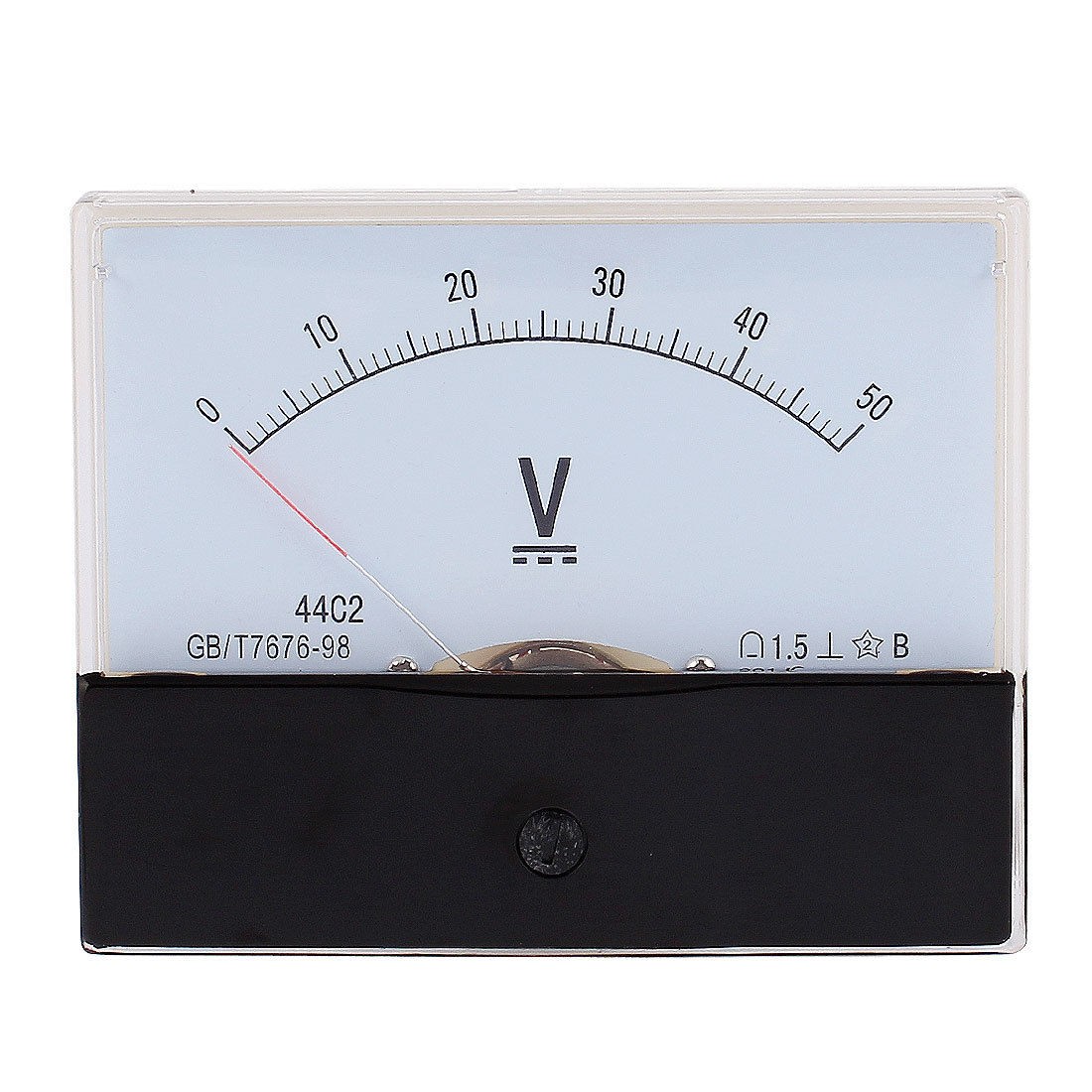 44C2 Class 1.5 Accuracy DC 0-50V Range Analog Voltmeter Gauge Panel