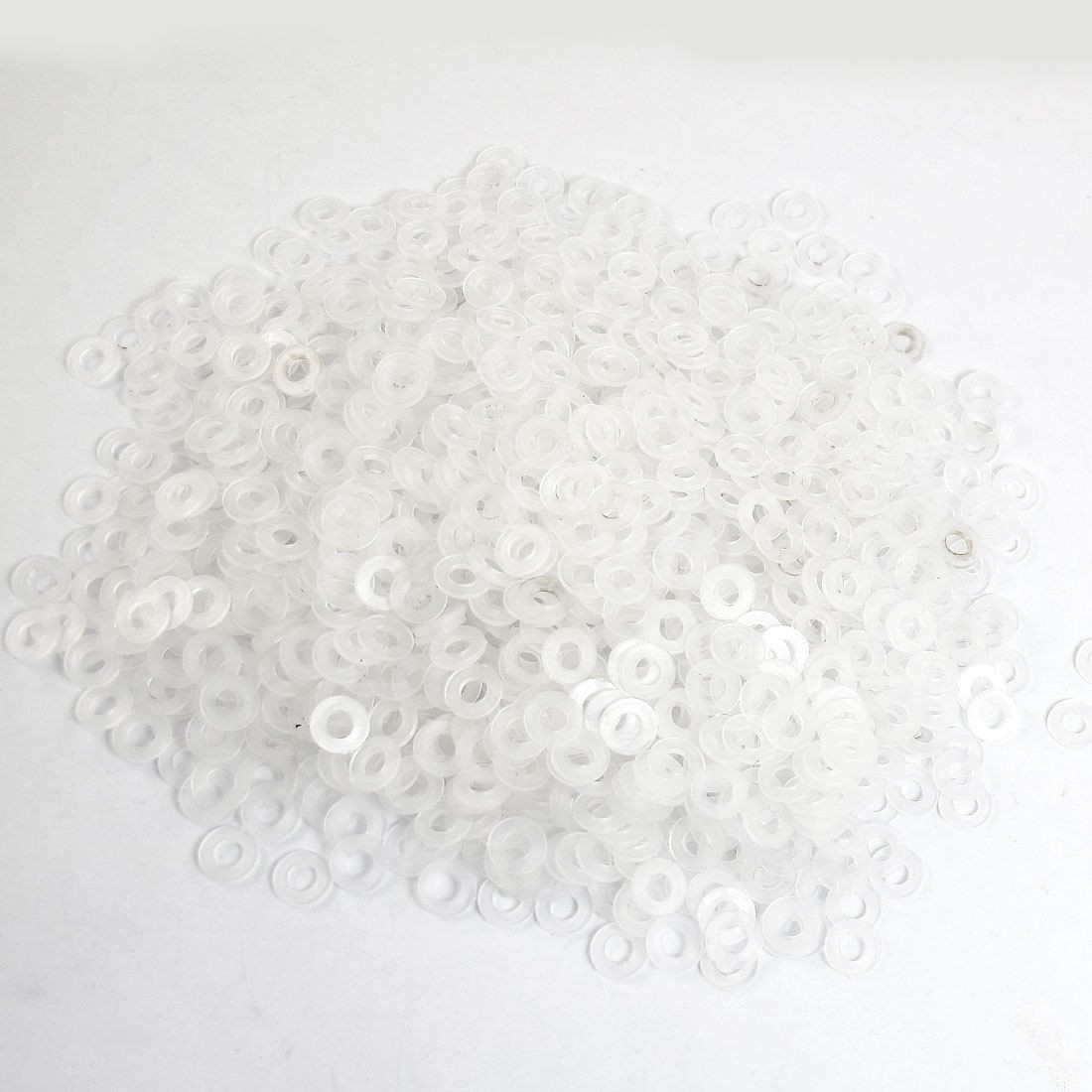 8mm x 4mm x 1mm Flat Insulator Nylon Washers White 1500 Pcs