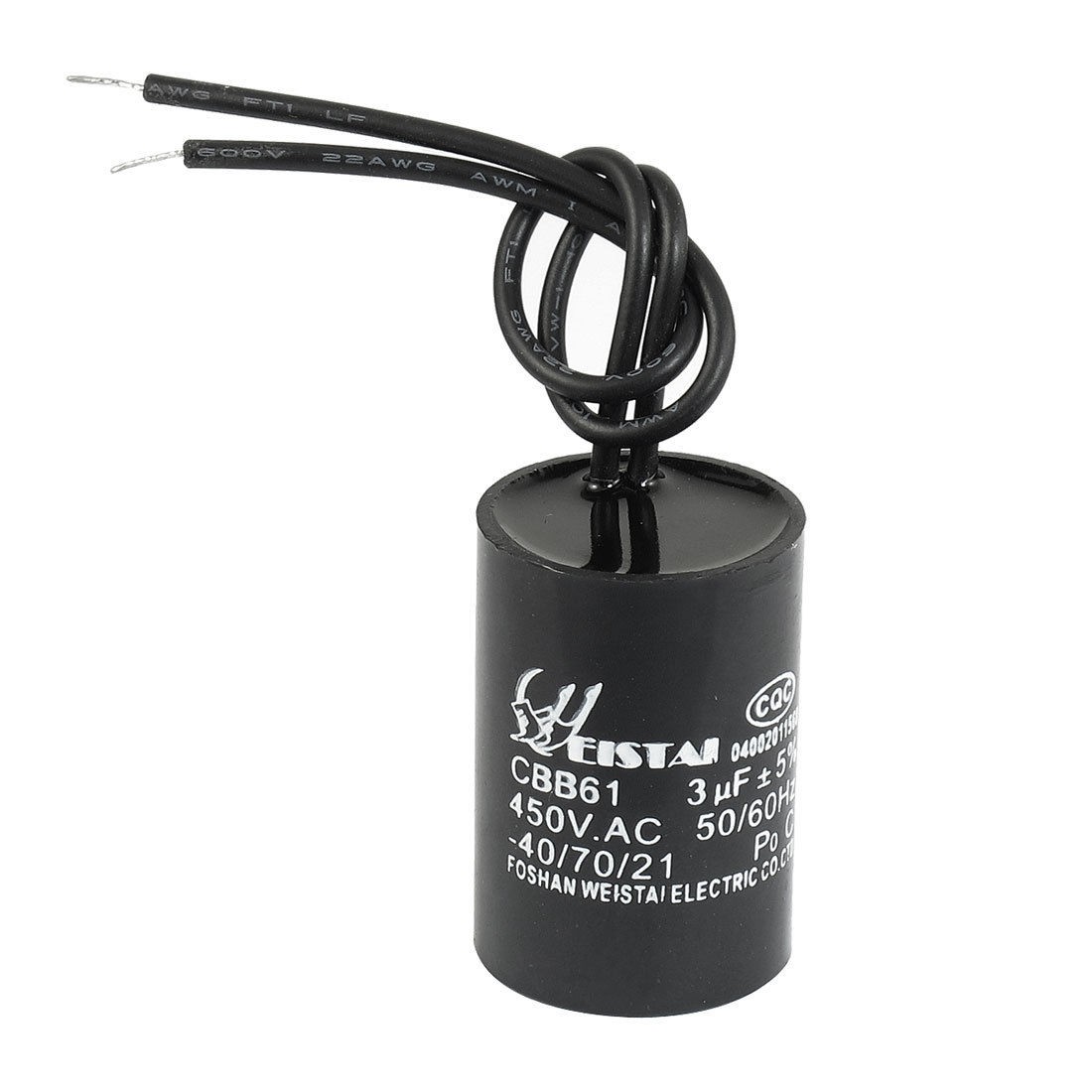 AC 450V 3uF Wired Terminal Polypropylene Motor Run Capacitor CBB61