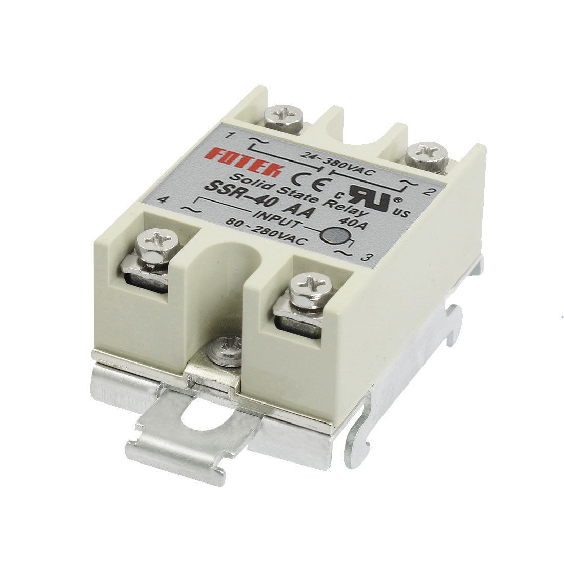 AC-AC 40A 80-280VAC 24-380VAC SSR-40AA Gray Solid State Relay DIN Rail Mount