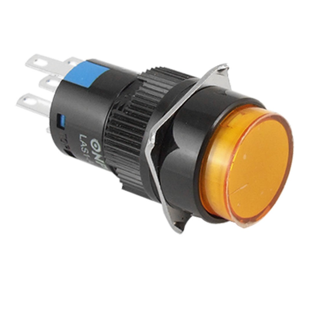 Orange Round Cap Lamp Panel Mounting Push Button Switch