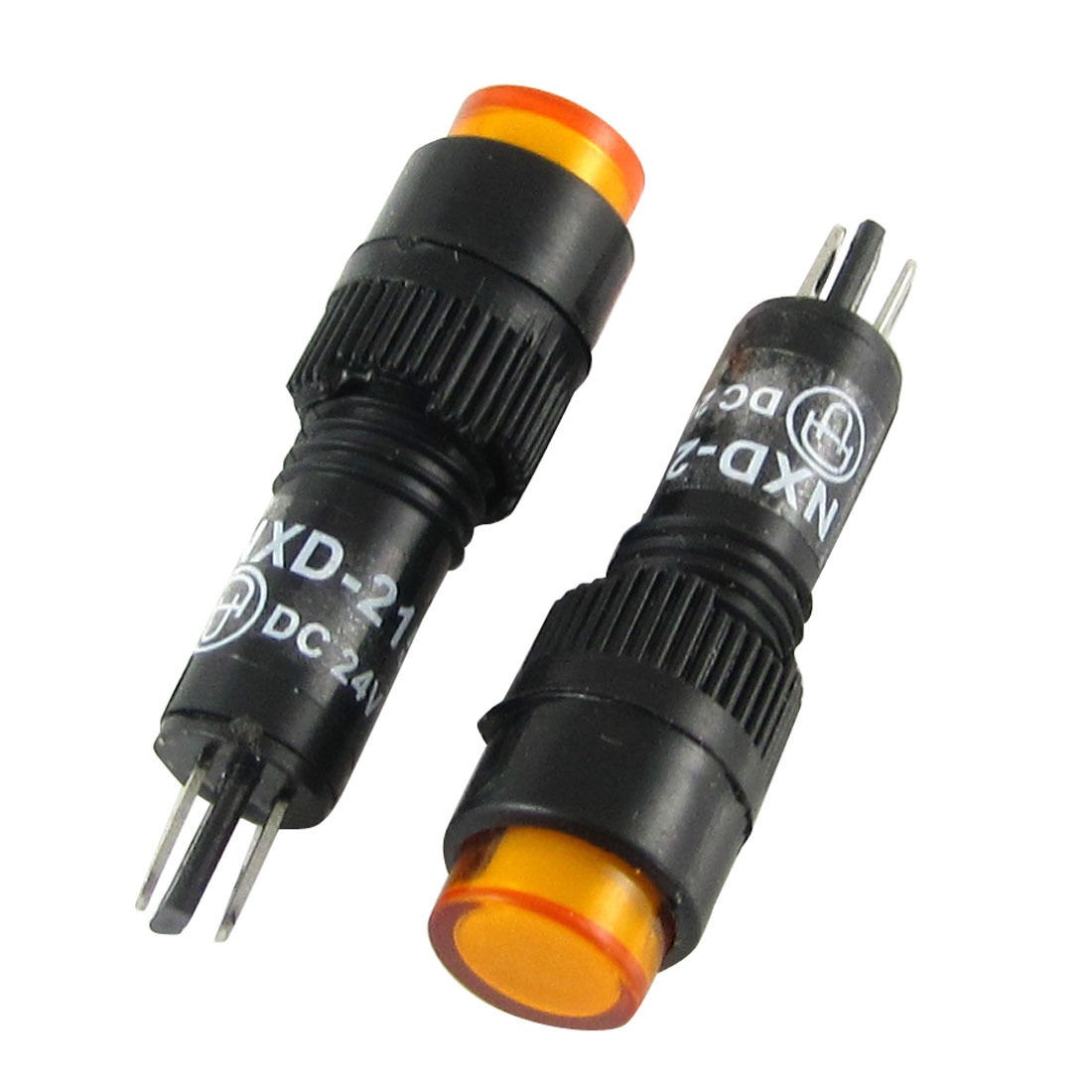 10 Pcs DC 24V 8mm Yellow Neon Power Indicator Signal Light