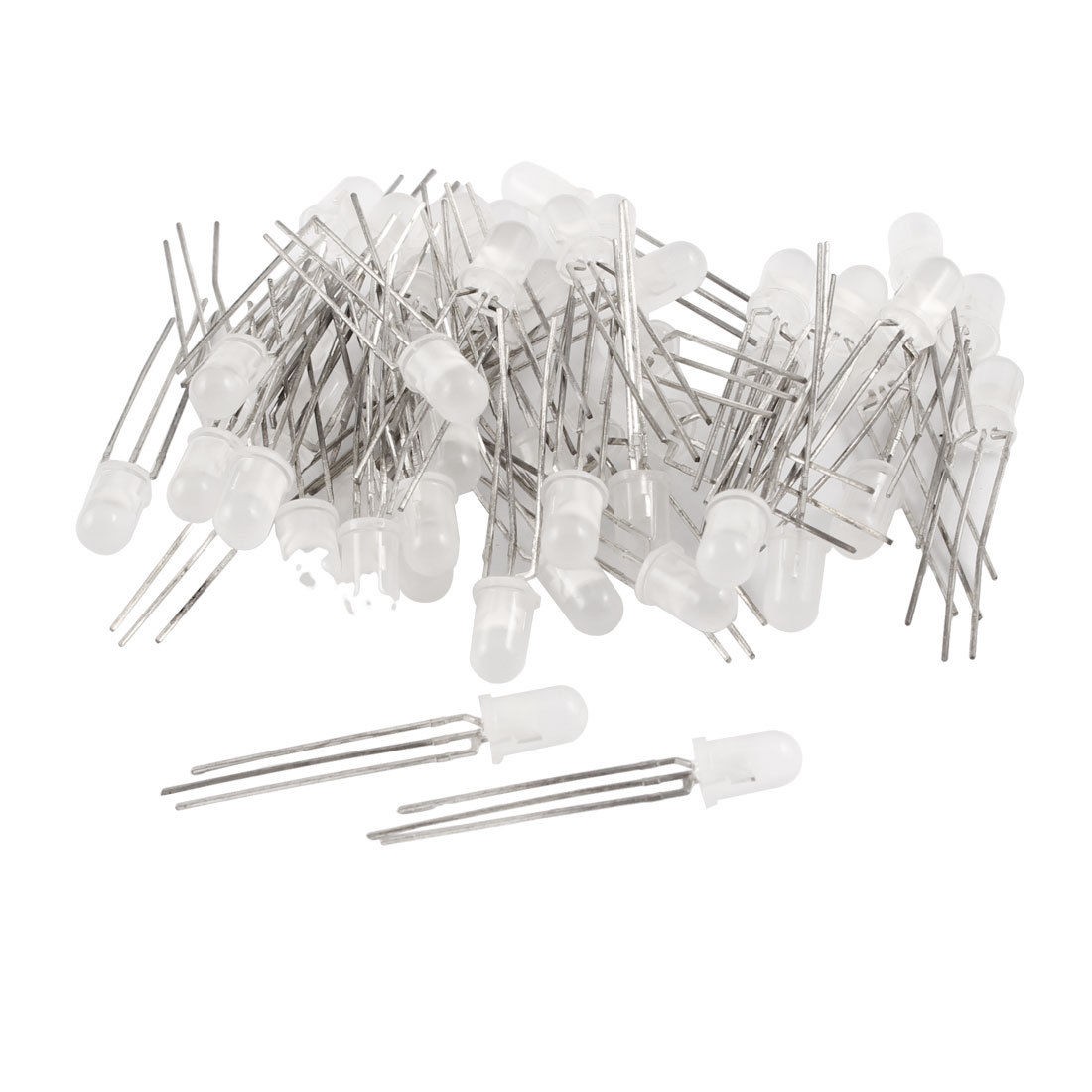 50 Pcs 3mm Common Cathode 3 Pin Terminals Red Green LED Light Emitting Diode 3V